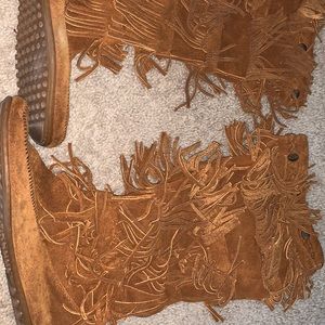 Minnetonka below the knee suede boots